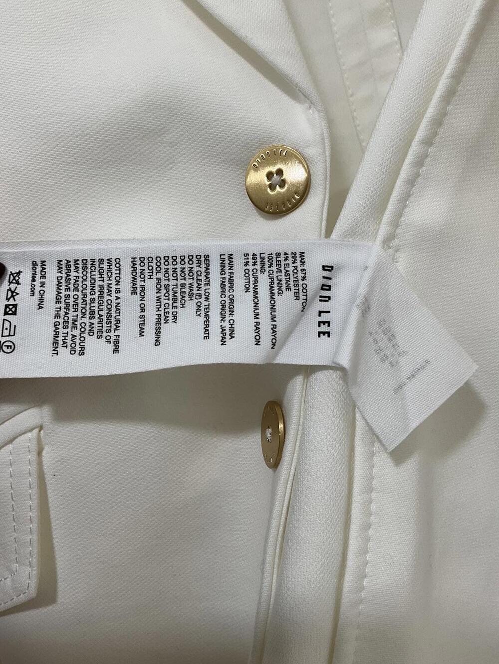 NWT DION LEE $980 Ivory Cinch-Back Oversized Blazer Gold Hardware Luxe Runway - Picture 15 of 15